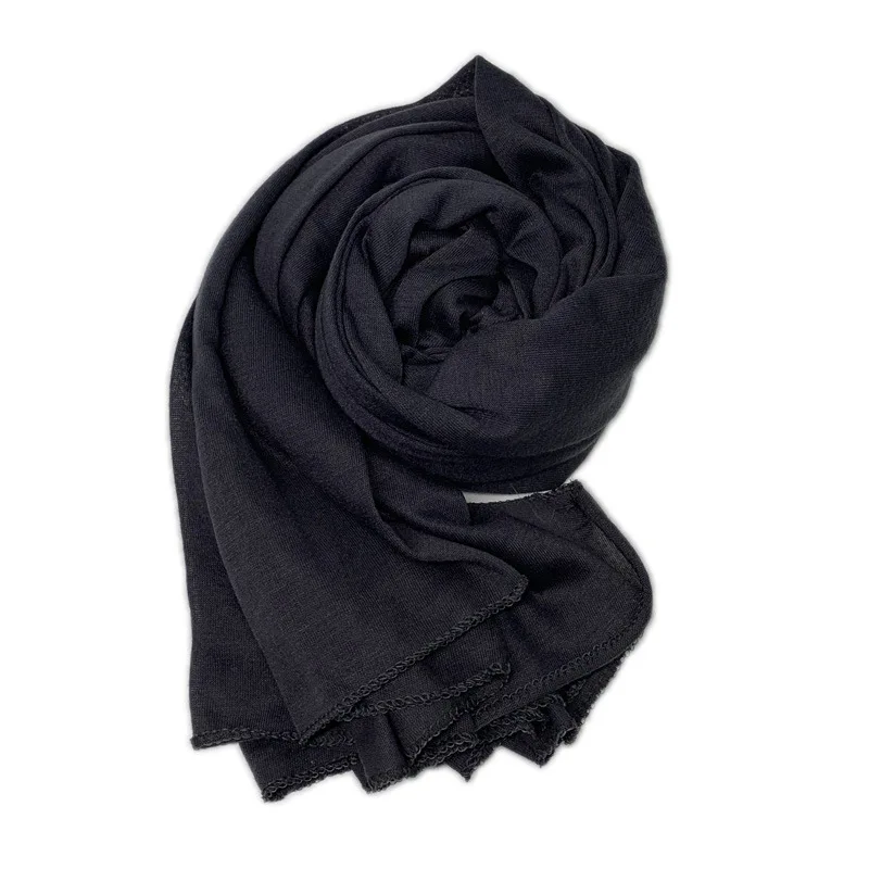 5 Женский простой шарф из хлопкового трикотажа хиджаб Одноцветный обруч шали из фуляра femme мусульманский магазин hijabs - Цвет: 5
