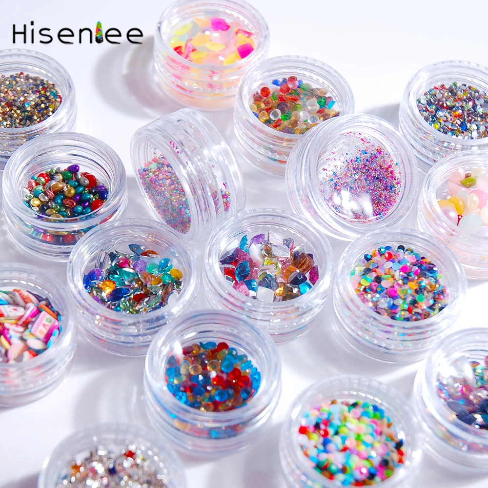 Модный разноцветный выбор Стразы для ногтей стеклянная Смола Жемчуг Мягкая