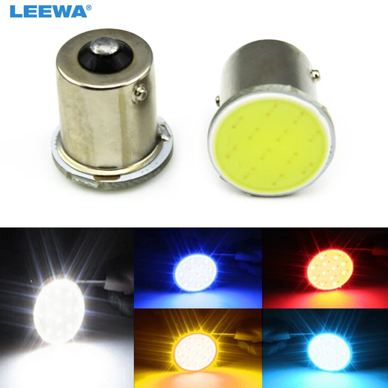 LEEWA 50 шт./лот S25 COB 3 Вт 12 SMD Led 1156 BA15S P21W автомобильные сигнальные лампы заднего хода В