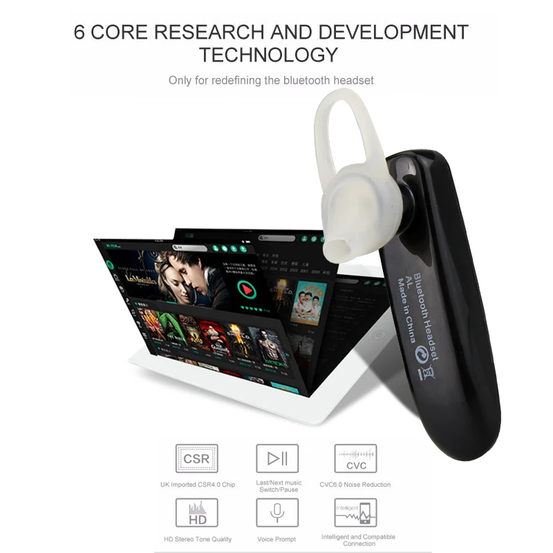 DAONO беспроводная Bluetooth гарнитура Наушники V4.1 наушники с микрофоном для телефона