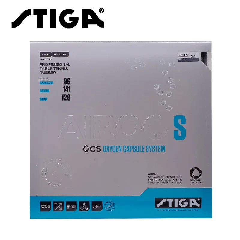 Stiga AIROC-M AIROC-S Table Tennis Rubber BLUE SPONGE Ping Pong Pimples In With Sponge Tenis De Mesa | Спорт и развлечения