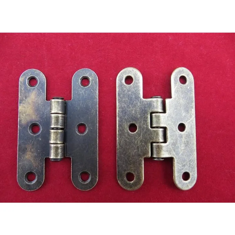 Cabinet Door Luggage Hinge 6 Holes Decor Furniture Decoration Antique Vintage Old H Hinges Bronze Tone 55*36mm 20Pcs | Обустройство