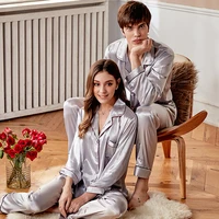 xifenni silk pajama sets female silky high quality faux silk couple sleepwear man woman clothes pants two piece sets x9942