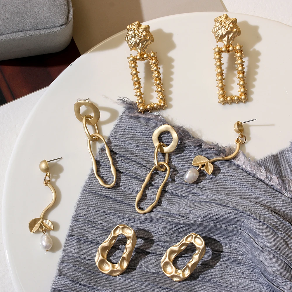 Женские Геометрические висячие серьги из натурального жемчуга винтажные