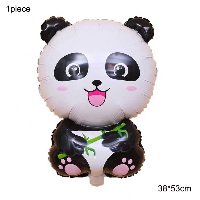 1pc 53cm panda Вечерние воздушные шары из фольги в стиле джунглей, животных, тигра, Льва, обезьяны, зебры, жирафа, коровы, сафари, аксессуары для детской вечеринки на день рождения - Цвет: 1pc 53cm panda