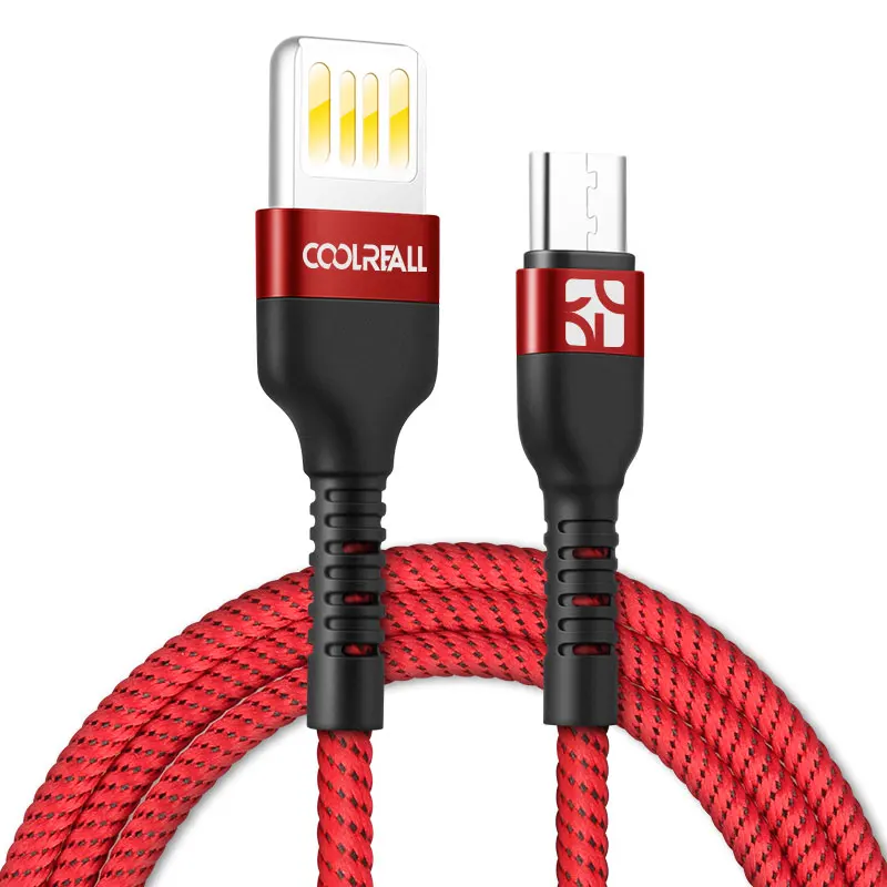 Coolreall 2.4A Реверсивный usb type C кабель для huawei honor Xiaomi Redmi mi9 Быстрая зарядка type C кабель для samsung Дата кабель - Цвет: RED