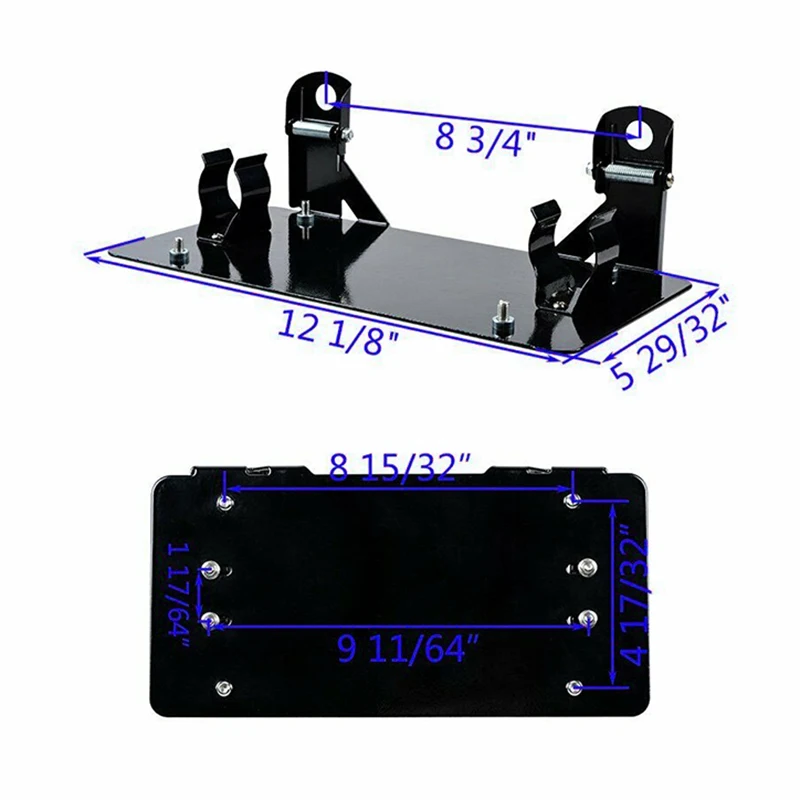 Черная электрическая лебедка Кронштейн номерного знака Стайлинг роликовая