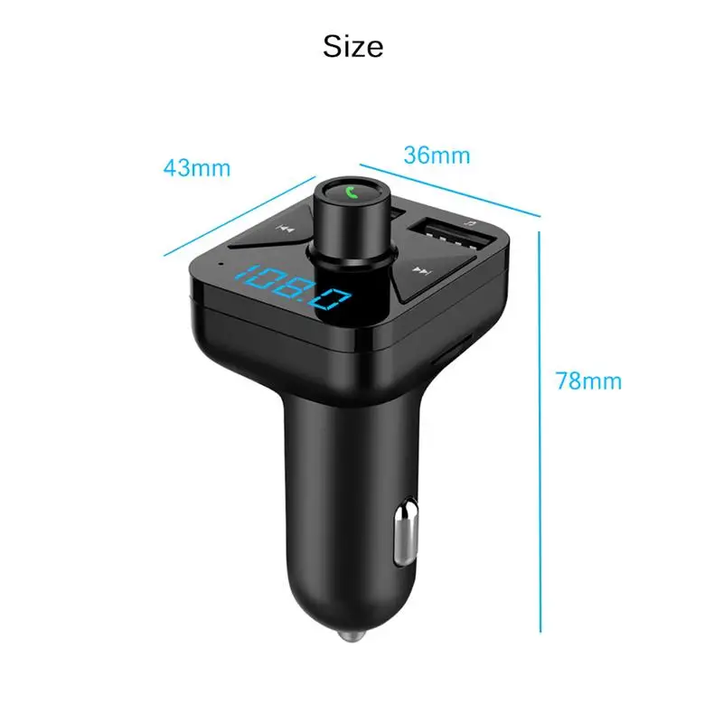 Bluetooth FM передатчик с 3.4A двойной USB зарядное устройство автомобильный MP3 Поддержка