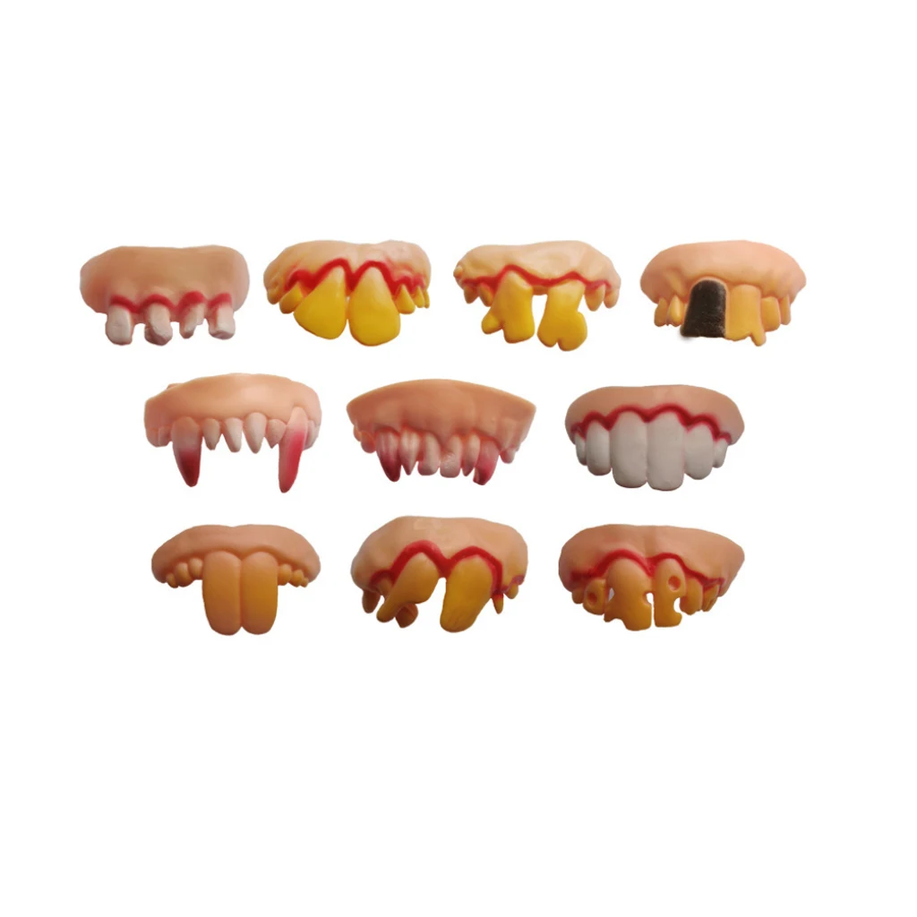 10 шт. пластиковые чехлы для мягких зубов забавные приколы игрушки кляп вечерние