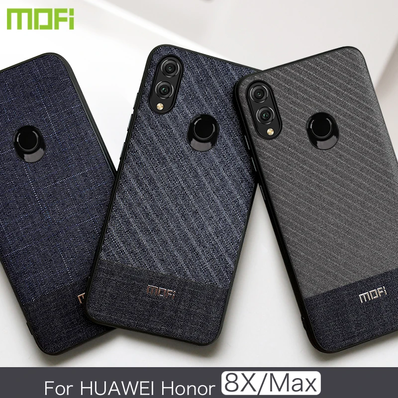 Mofi чехол для Huawei Honor 8X Max задняя крышка бизнес 8xmax темный цвет ручная работа ткань