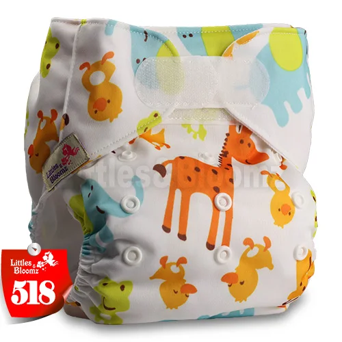 [Littles&Bloomz] Один размер многоразовые тканевые подгузники Моющиеся Водонепроницаемые Детские карманные подгузники стандартная застежка на липучке - Цвет: 518