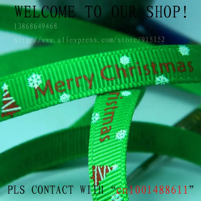Лента для рождественской фотосъемки лента 3/8 ''(9 мм) с принтом 20