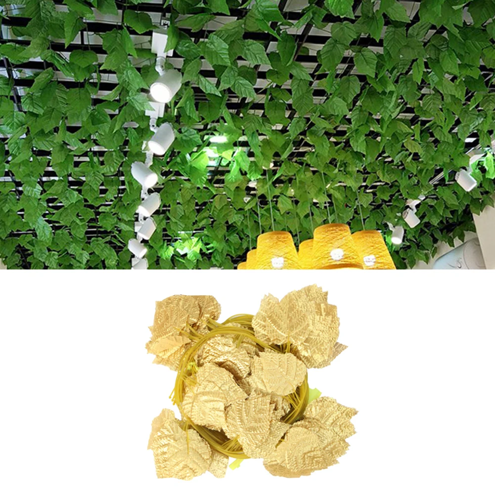 Artificial Silk Ivy Grape Garland Vine Fake Hanging Plant Leaves Greenery Wedding Party Garlands Wall Decoration - 12Pcs/Set As | Дом и сад