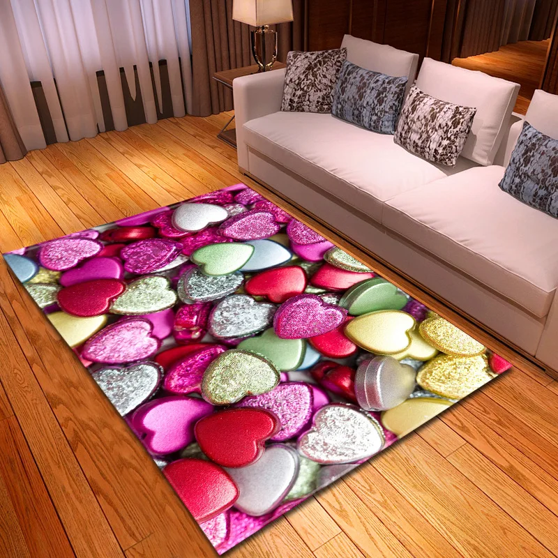 European Romantic Valentine's Day Area Rugs Home Entrance/Hallway Carpets Doormat Wedding Decoration Large-Size Soft Carpet | Дом и сад
