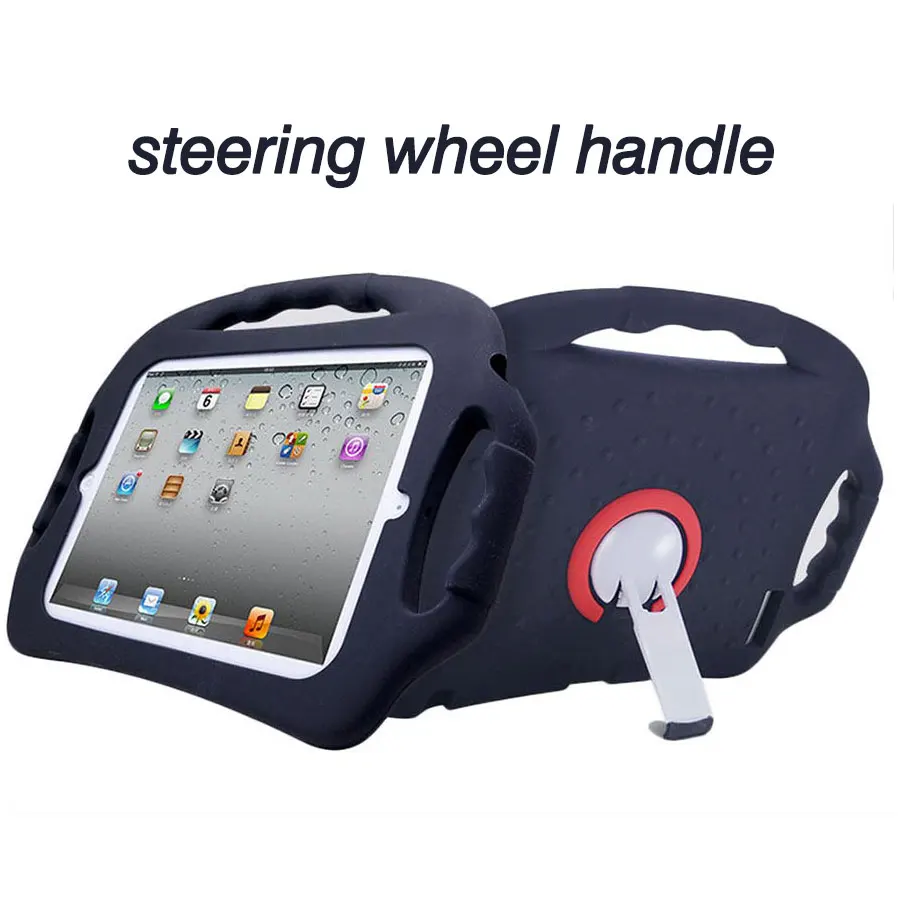 Wheel (black) Для Apple iPad Pro 9,7 противоударный чехол дети мультфильм силиконовый защитный чехол для планшета Ручка Стенд чехол для iPad Pro 9,7 - Цвет: Wheel (black)