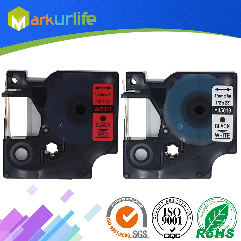 Dymo 2 шт производитель этикеток для DYMO самоклеящаяся D1 лента 45013 45017 (12 мм * 7 м)