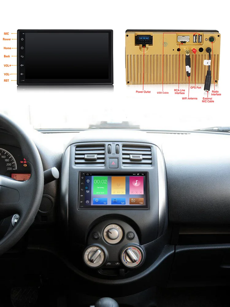 NaviFly 32G rom Android 9,1 автомобильный fm-радио USB кассета для Nissan Toyota peugeot KIA Автомобильный мультимедийный с wifi 4G SWC RDS BT DVR