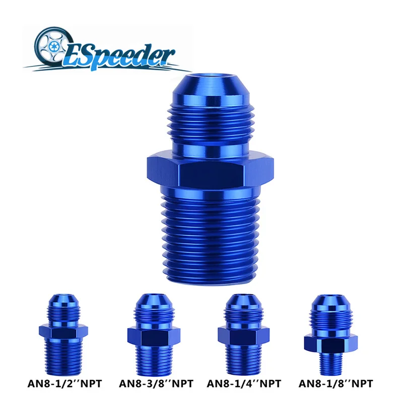 ESPEEDER алюминиевый штекер AN8 до 1/8 &quot1/2&quot 3/8 &quot1/4&quot NPT резьба прямой адаптер Труба