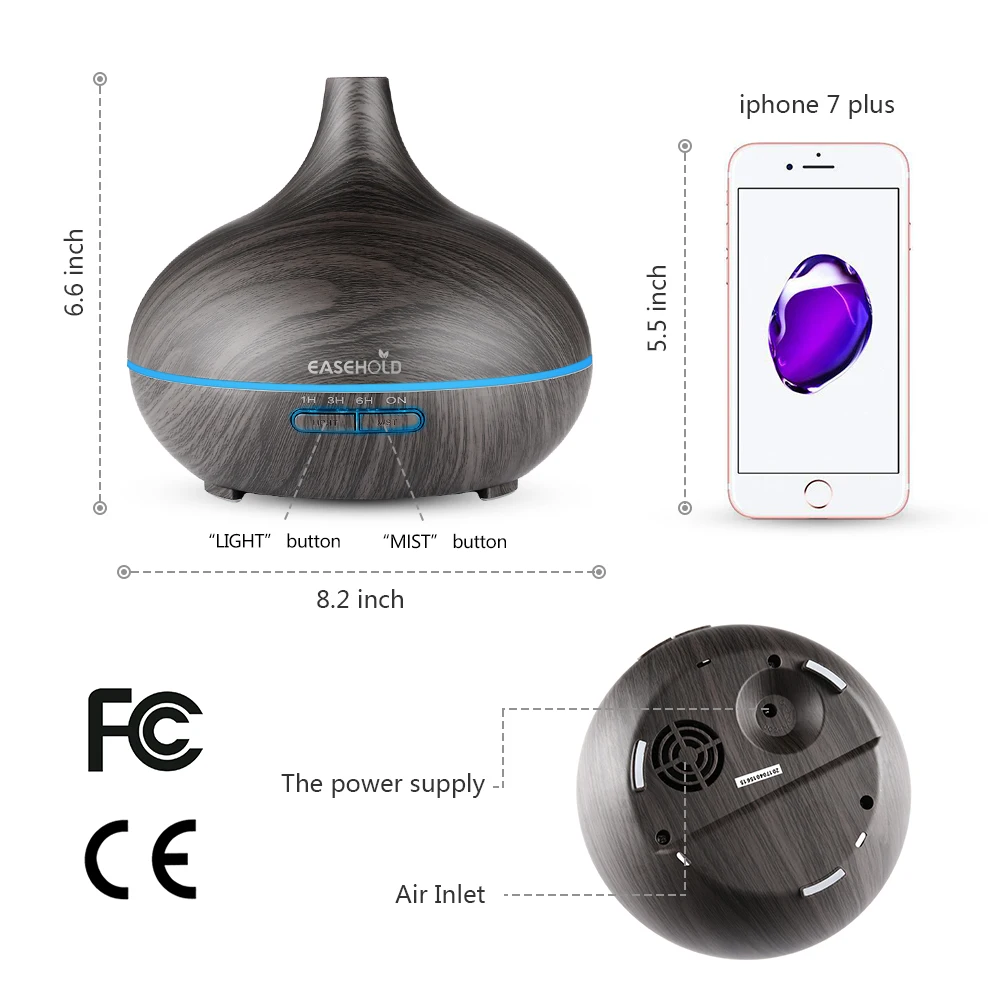 EASEHOLD RU 300 мл Автоматическое отключение увлажнитель воздуха эфирное масло