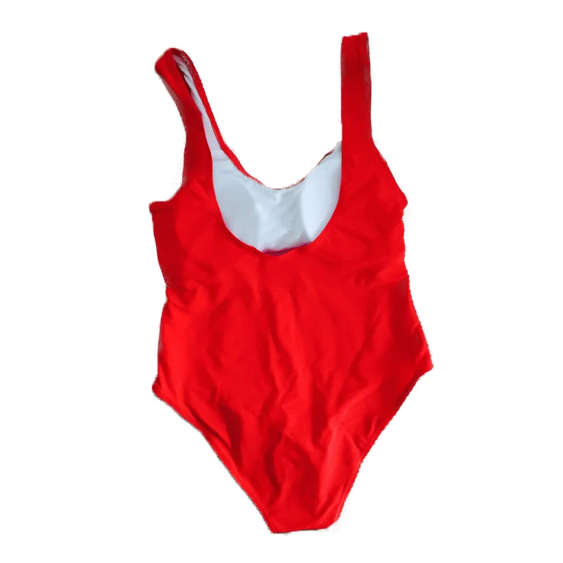 FS BAE WATCH ed Thong One Piece Swimwear Women Letter Print Backless Beach Monokini Swimsuit Bodysuit |