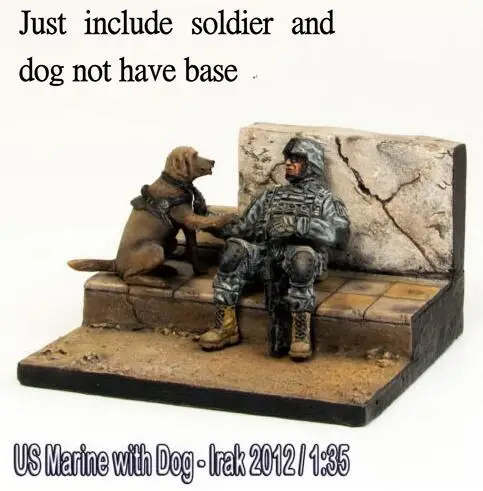 1/35 масштаб неокрашенные полимерные фигурки солдат США и военных собак (не