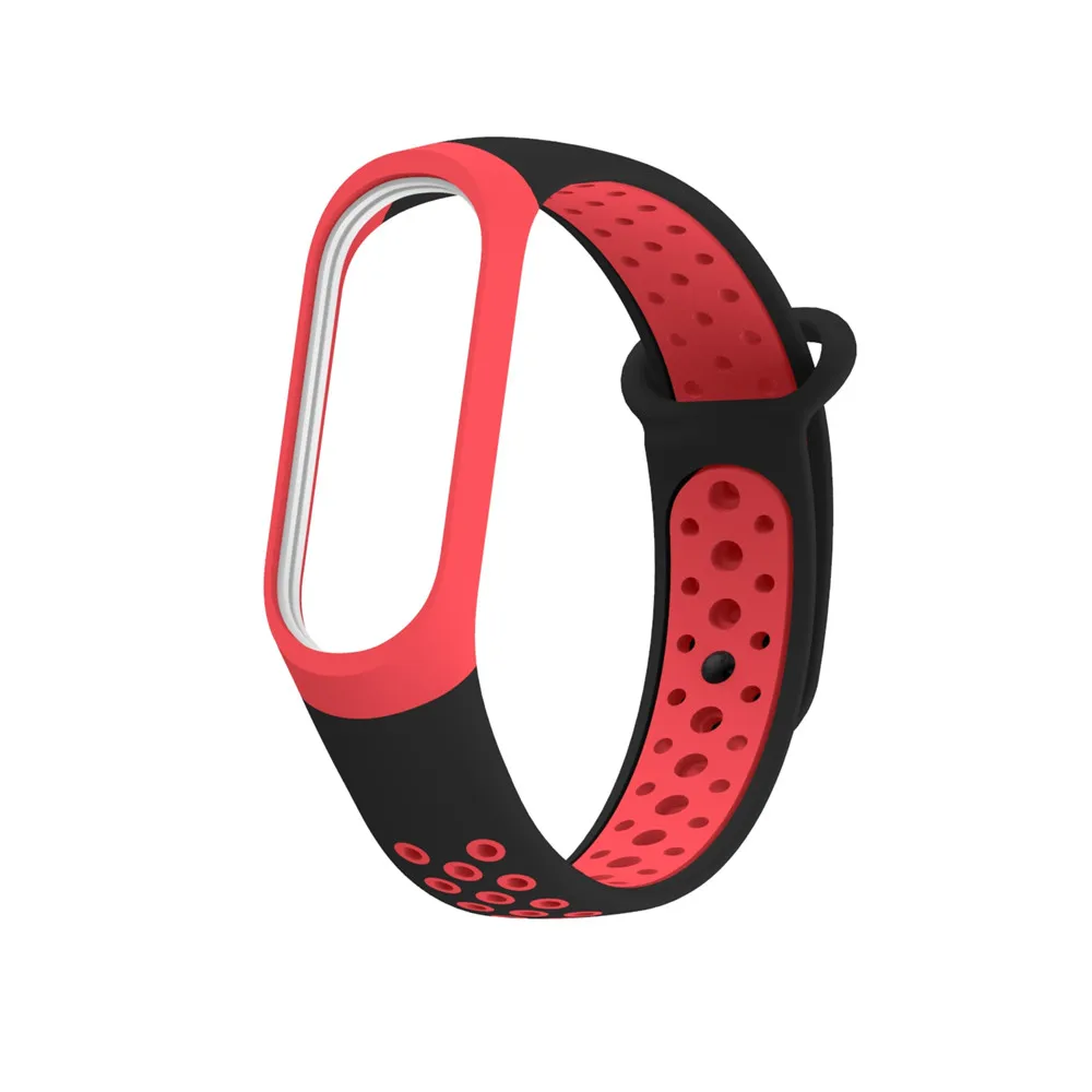 Black Red Браслет mi Band 3 4 спортивный силиконовый ремешок для Xiaomi mi band 3 4 ремешок для наручных часов mi band 3 4 аксессуары mi Band 3 умный Браслет - Цвет: Black Red