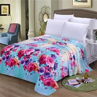 flower bedspread blanket 200x230cm high density super soft flannel blanket to on for the sofabedcar portable plaids