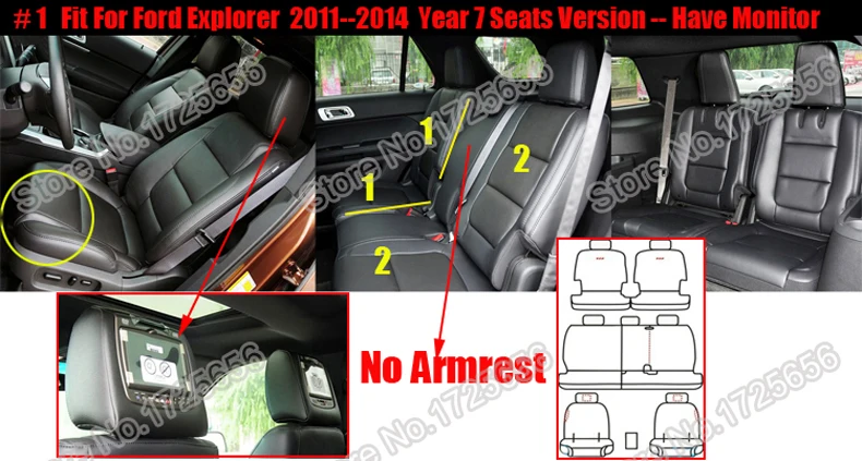 AutoDecorun Чехлы для автомобильных сидений из натуральной кожи для Ford Explorer 2012 чехлы для сидений 3 ряда 7 сидений поддерживающие аксессуары