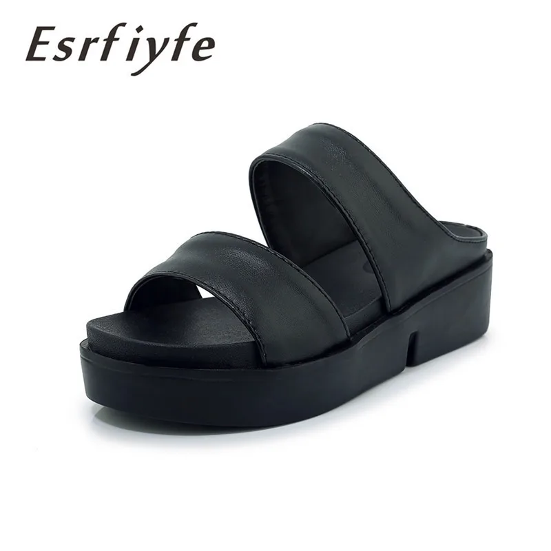 Шлепанцы ESRFIYFE женские на платформе легкие пляжные танкетки нескользящая подошва