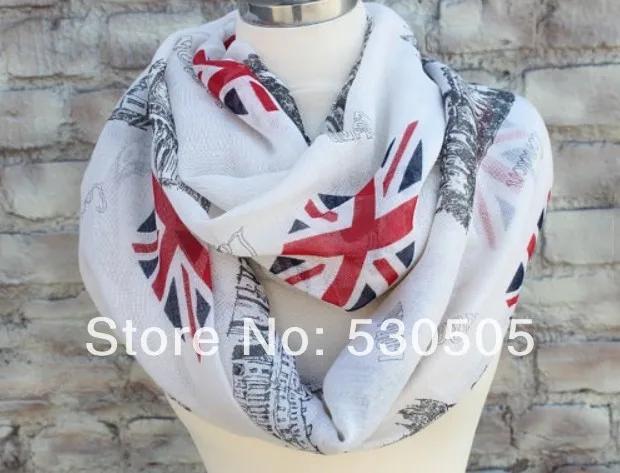 Шарф с британским флагом и Принтом Бесконечности для женщин отличный аксессуар