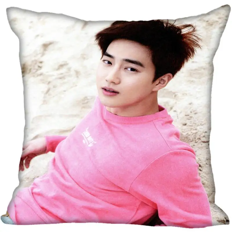 Наволочки New Custom Kpop EXO SUHO с печатью на квадратной наволочке для домашнего декора с застежкой-молнией из атласа (одна сторона).