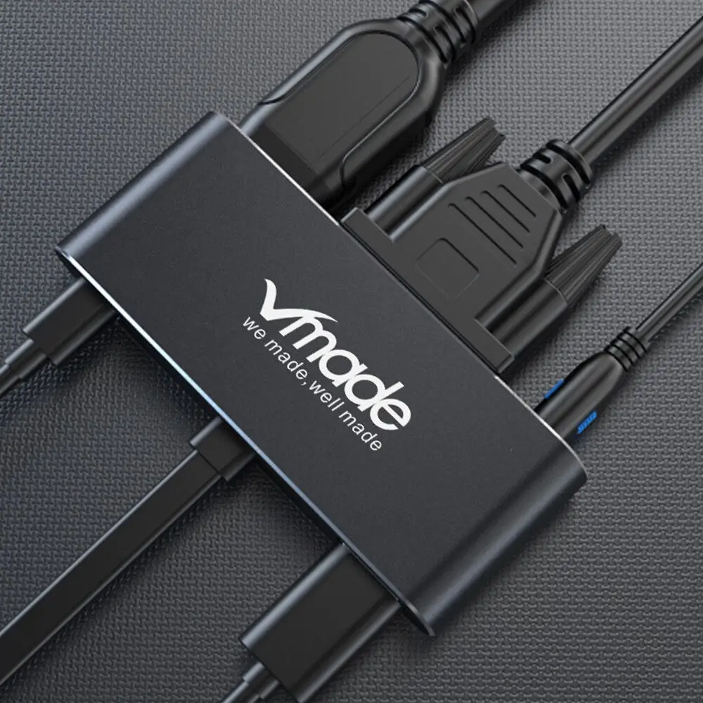 Док станция Vmade с несколькими портами USBC 5 в 1 поддержка PD 3 0 зарядка от Type c к vga +