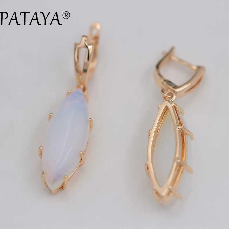 PATAYA, новинка, RU,, разноцветные свисающие серьги из натурального камня, 585, розовое золото, лошадиный глаз, серьги для женщин, свадебные, индийские ювелирные изделия