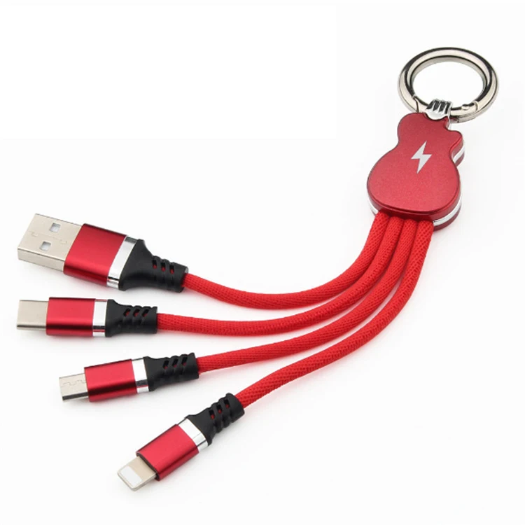 Красный Новинка, высококачественный USB кабель, зарядное устройство, 3 в 1, Micro USB кабель для usb type C, кабели для мобильных телефонов, поддержка быстрой зарядки - Цвет: Красный