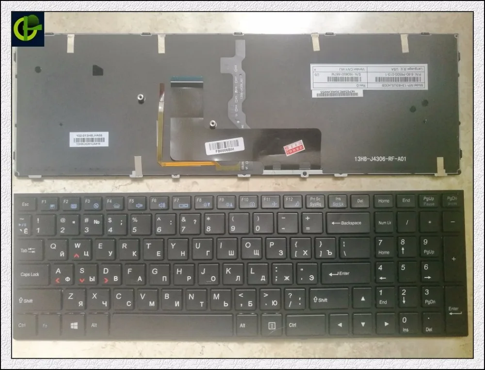 Русский RU Клавиатура для Clevo P651 P651SE P655 P671 P655SE P671SG P650 P650SA P650SE P651SG P651SA Sager черный|ru