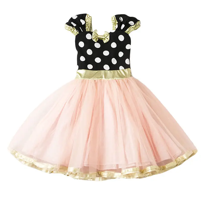 2018 new sweet Child Kids Baby Girls Princess Sleeveless Bowknot Cosplay Party Tulle Tutu Dresses lovely kid dot ball gown dress | Детская