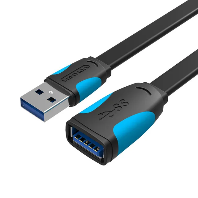 Vention USB кабель-удлинитель USB 3,0 кабель для Smart tv PS4 Xbox One SSD USB3.0 для удлинителя кабеля передачи данных Mini USB удлинитель Cabl - Цвет: Черный