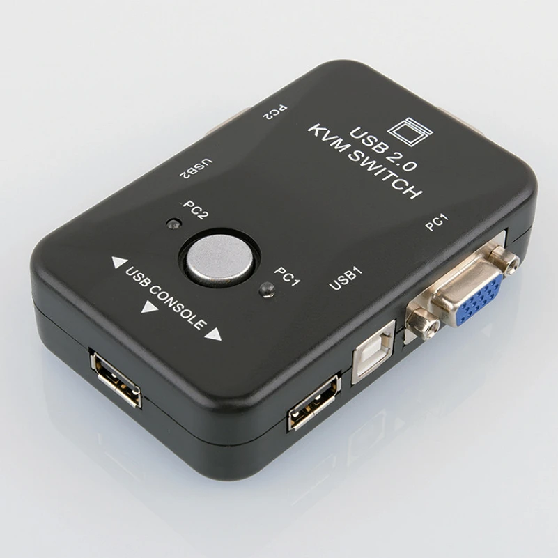 2 порта USB 0 KVM переключатель VGA ручной 2в1 2in 1 видео вход и выход для мыши клавиатуры