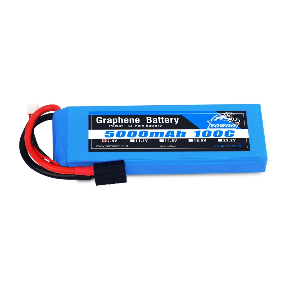 RC графеновая батарея Lipo 2S 7,4 V 3S 11,1 V 4S 14,8 5S 18,5 V 6S 22,2 V 5000mAh 100C XT60 XT90 для радиоуправляемого автомобиля вертолета