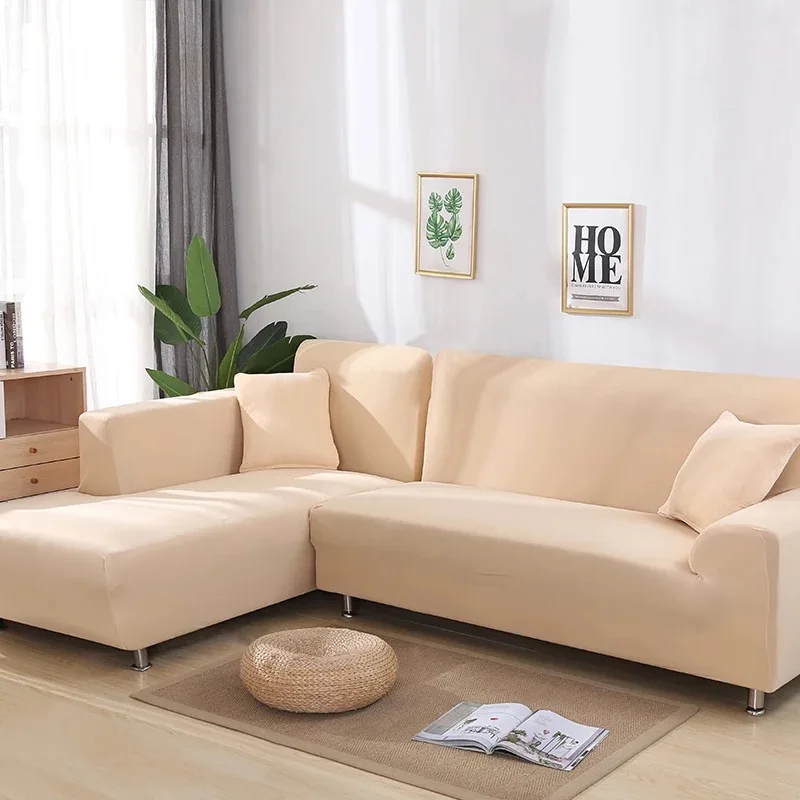 beige Стрейч L форма d диван-Крышка для гостиной шезлонг Диван-крышка секционный чехол угловой диван-крышка L Форма Эластичный - Цвет: beige