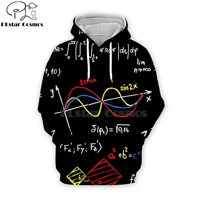 hoodies PLstar Космос забавные физика формула Математика 3d толстовки/кофты/с длинным рукавом печати бренд тройник зима унисекс Streetwear-3 - Цвет: hoodies