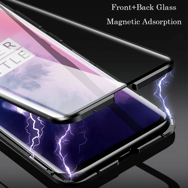 360 Полный Магнитный чехол для телефона Oneplus 9 7 Pro Coque Алюминий металлический каркас