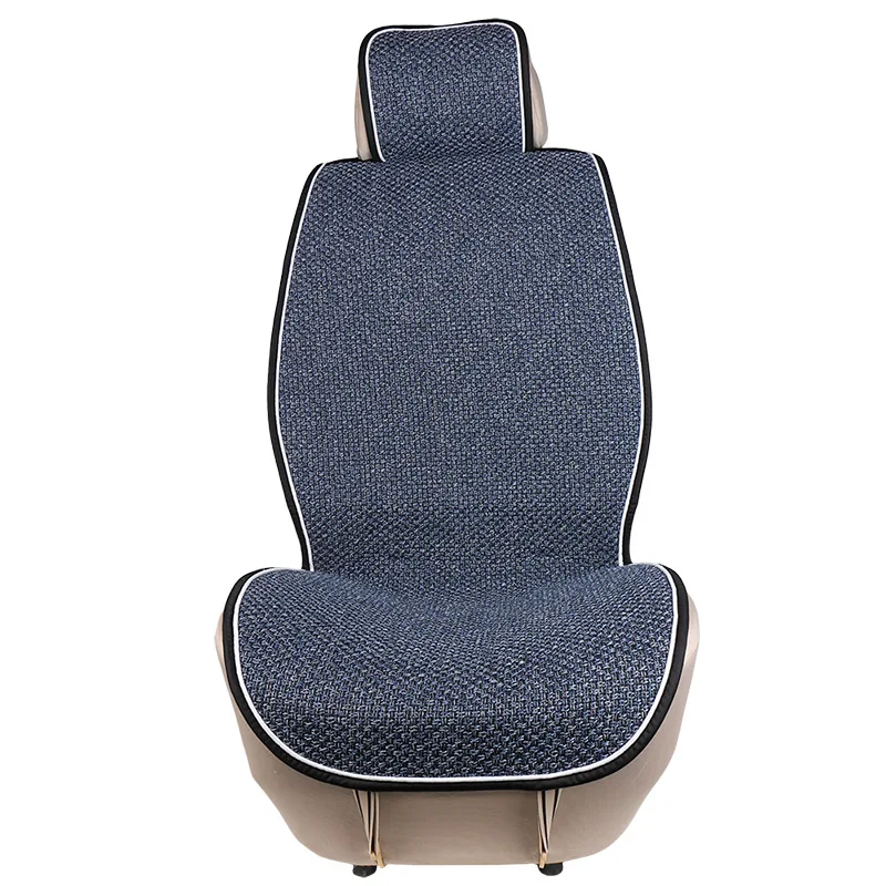 1 front seat - Blue 1 шт., универсальный чехол на переднее автомобильное сиденье, коврик из искусственного льна, чехлы для автомобильных сидений, подходит для большинства автомобилей, грузовиков, внедорожников или фургонов - Название цвета: 1 front seat - Blue