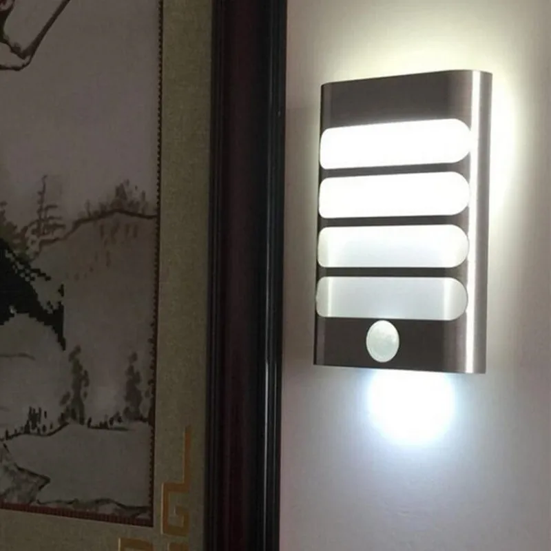 2 pcs / lot Led PIR Motion Sensor Night Light Smart Creative Wall Lights For Fence Garden Corridor Warm White light Available | Лампы и