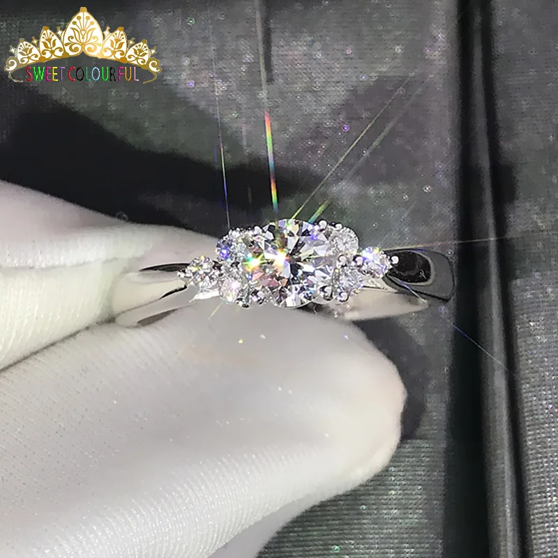 18 K 750Au золото Moissanite алмазное кольцо обручальное кольцо D Цвет VVS с национальным сертификатом MO-H1013