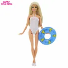 Модные белые купальники, летние аксессуары для плавания, спасательные кольца, Одежда для куклы Барби, игрушки для кукольного домика