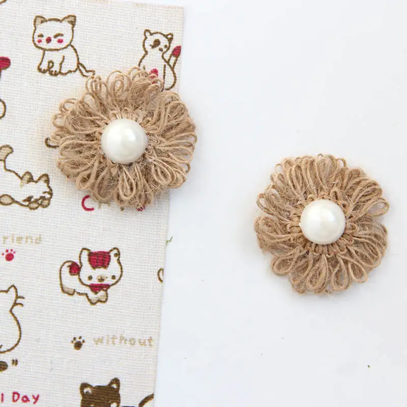 DoreenBeads 6 шт. мешковины цветы DIY ремесло поставки значок на одежду шляпа мешок DIY свадебная Рождественская ваза деко подарочная упаковка 5 см диаметр