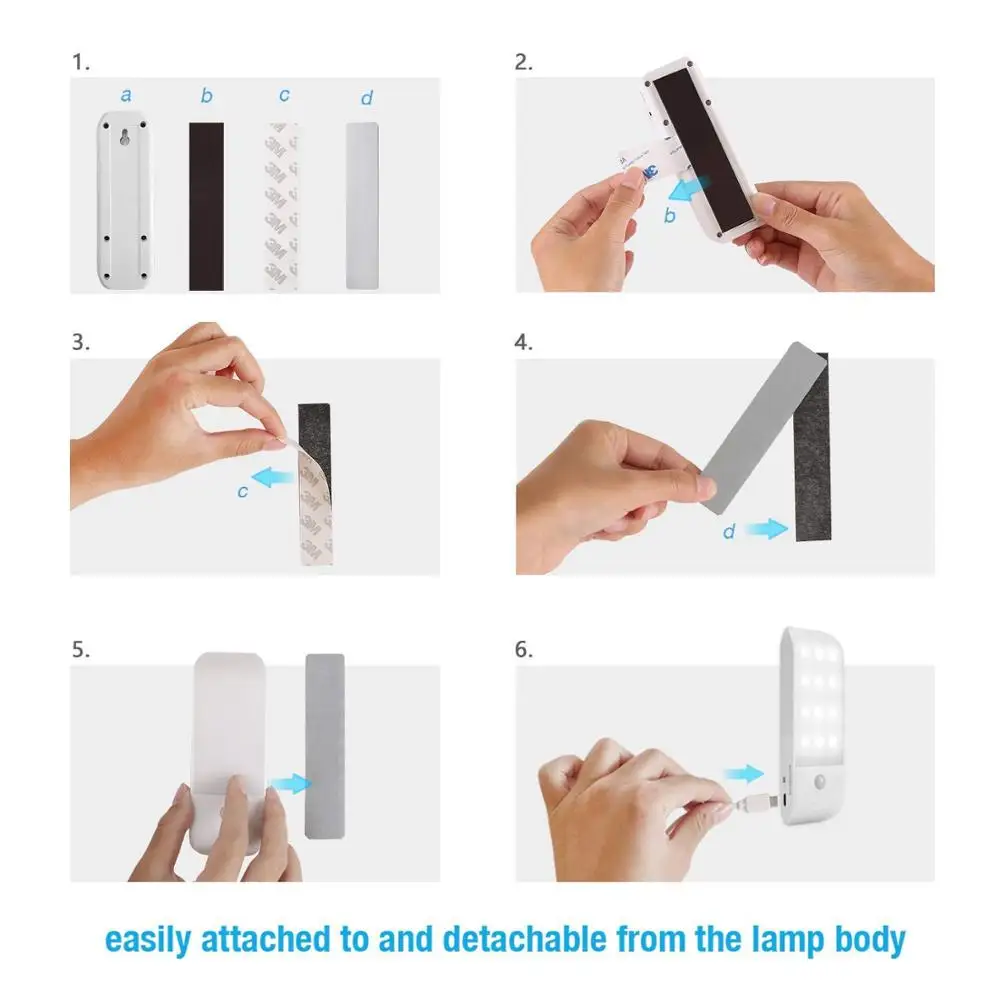 Светильник с датчиком движения USB Перезаряжаемый светильник 12 светодиодный