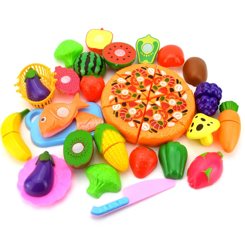 

New Kitchen Cutting Toys Baby Plastic Fruit Vegetable Cut Pretend Play Early Development Education Toy for Baby Kids Children