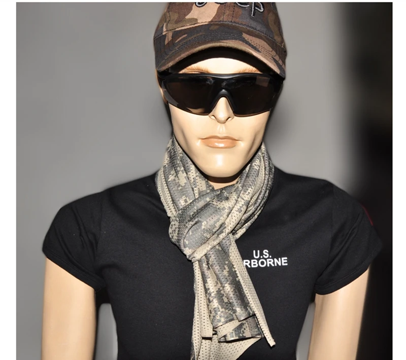 Тактический Камуфляжный сетчатый армейский шарф фата в стиле милитари шейный